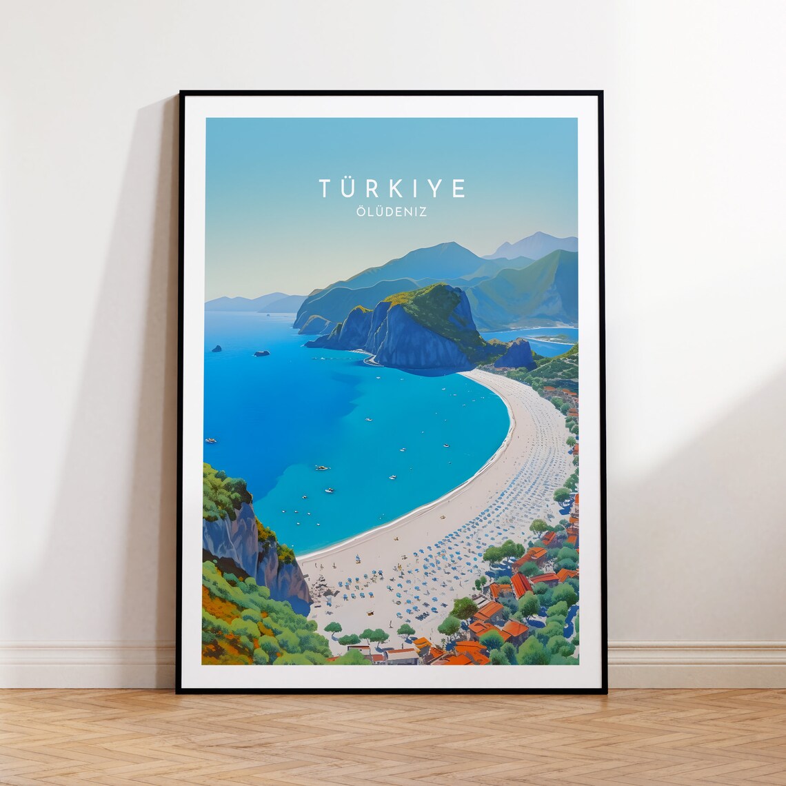 Oludeniz Travel Poster, Turkey Travel Print