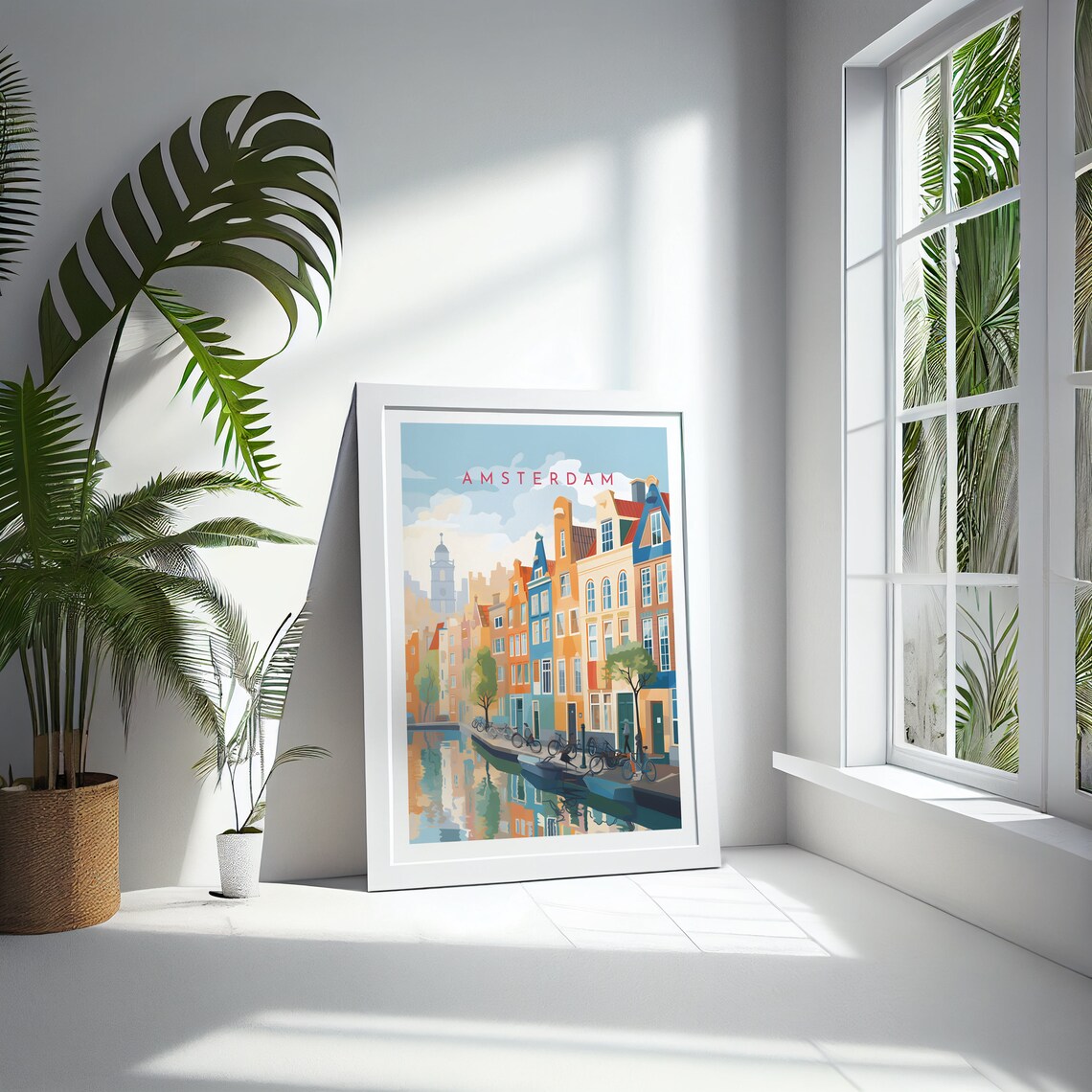 Amsterdam Travel Poster, Netherlands City View - Image 4