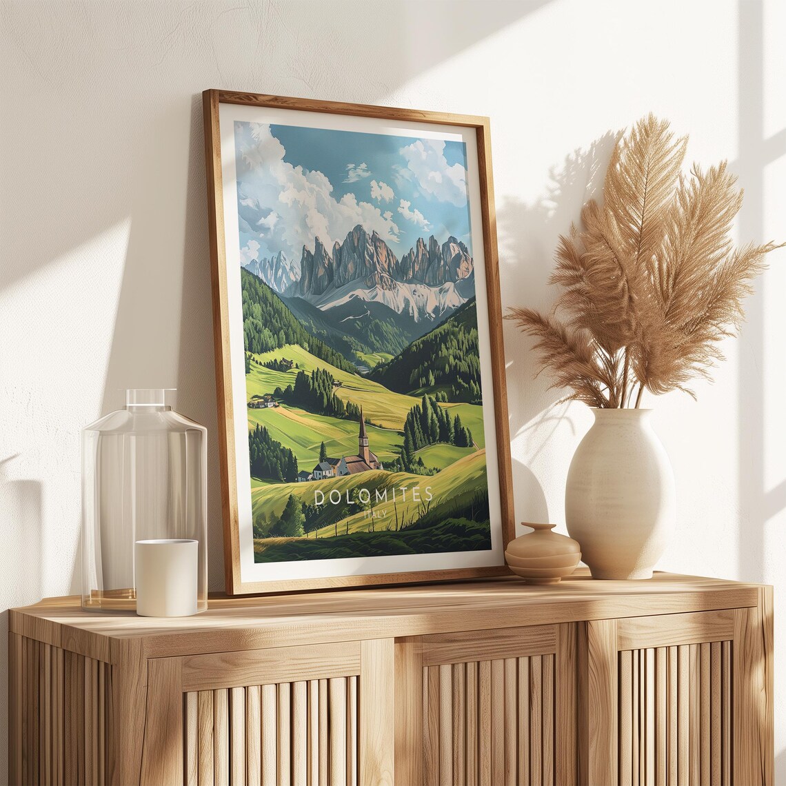 Dolomites Travel Poster, Italy Landscape Art Print - Image 2