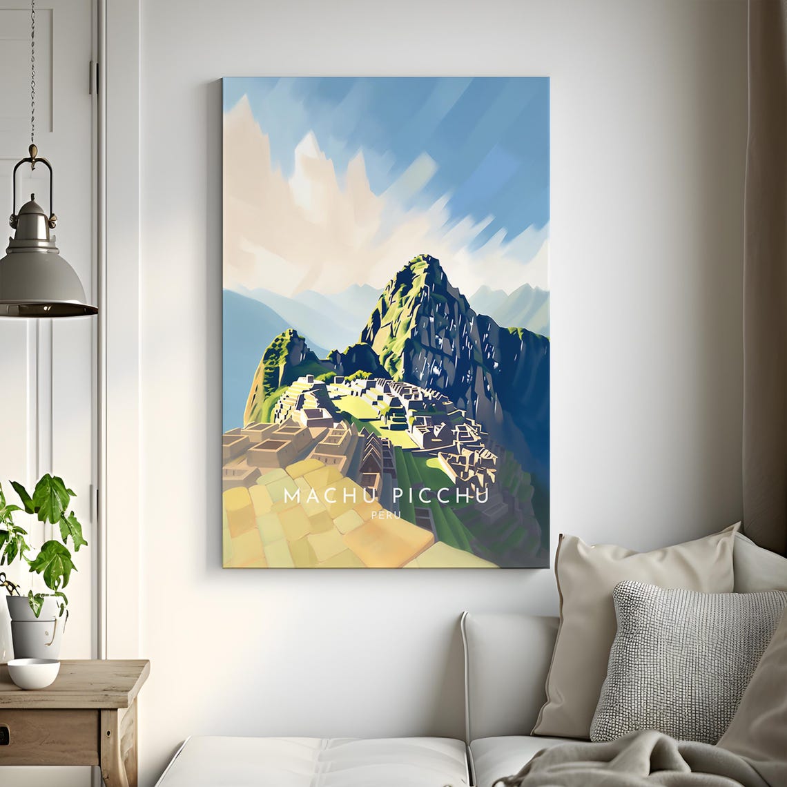 Machu Picchu Peru Ancient Ruins Mountain Travel Poster in Sunlight - Image 3