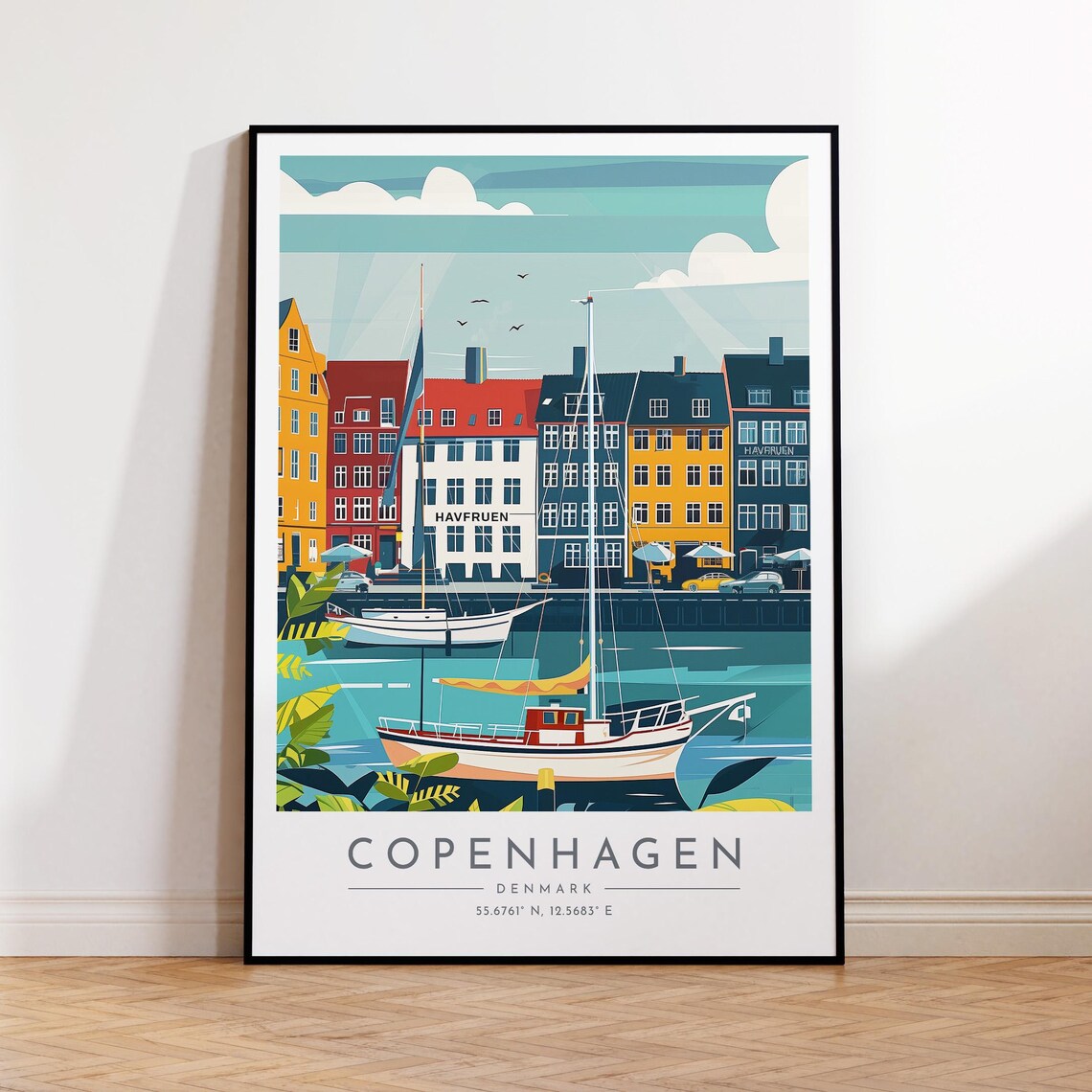 Copenhagen Home Decor Print Travel Poster