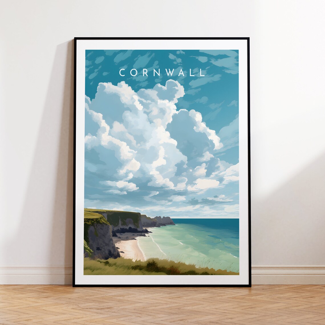 Cornwall Travel Poster, England Home Decor