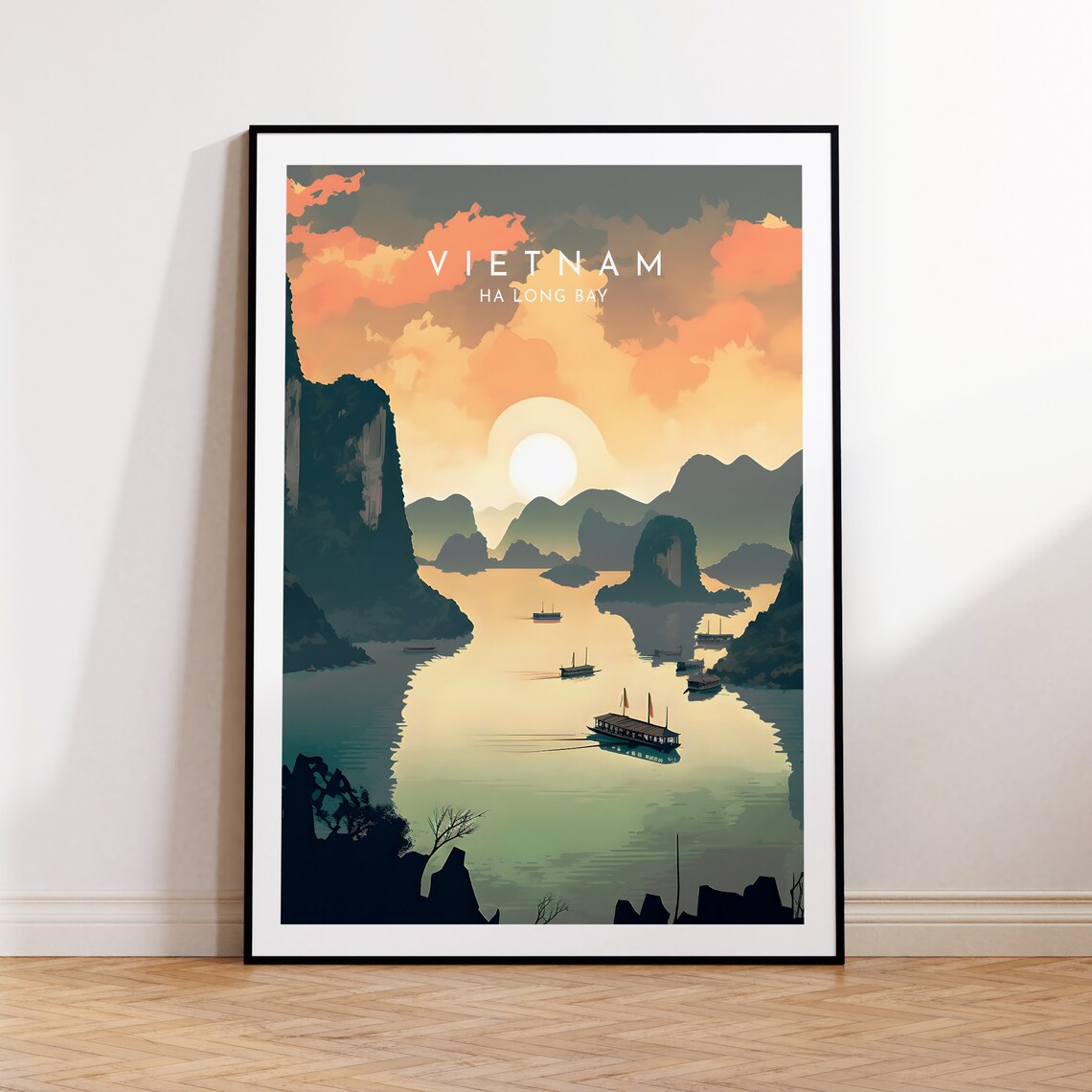 Vietnam Travel Print, Ha Long Bay Travel Poster