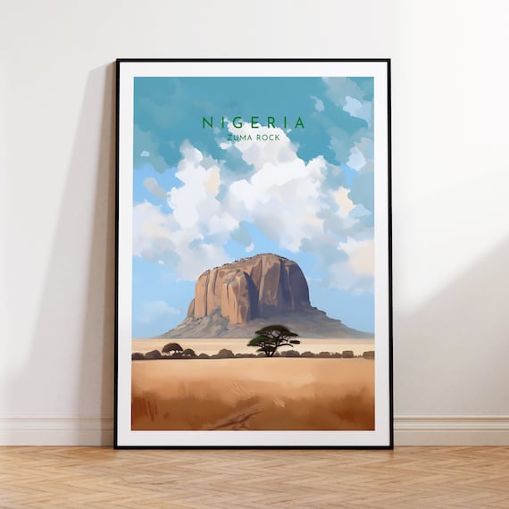 Abuja Travel Print Zuma Rock Nigeria Abuja Poster Home Decor Gift Print Or