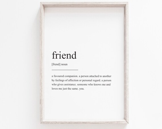 Friend Definition Minimalist Modern Art Print