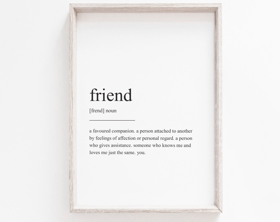 Friend Definition Minimalist Modern Art Print
