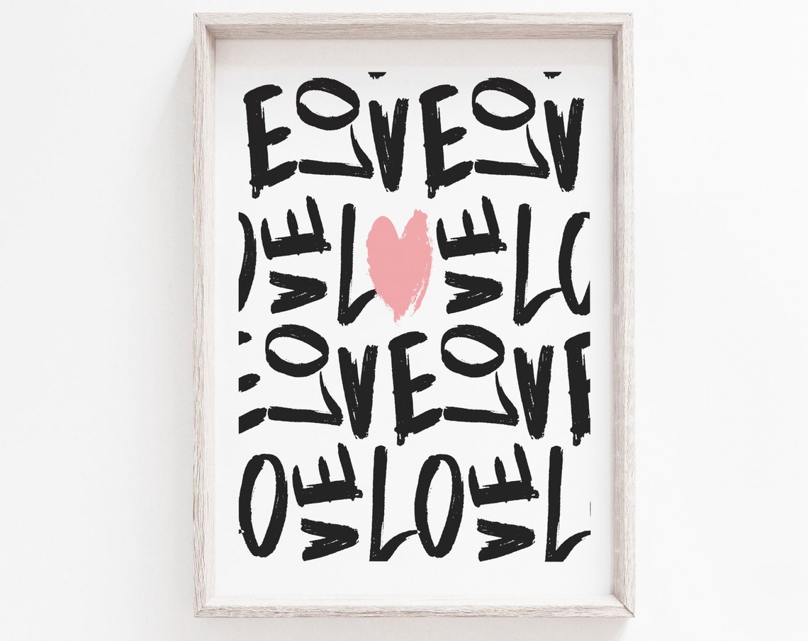 Minimalist Love Art Print, Modern Wall Decor Poster