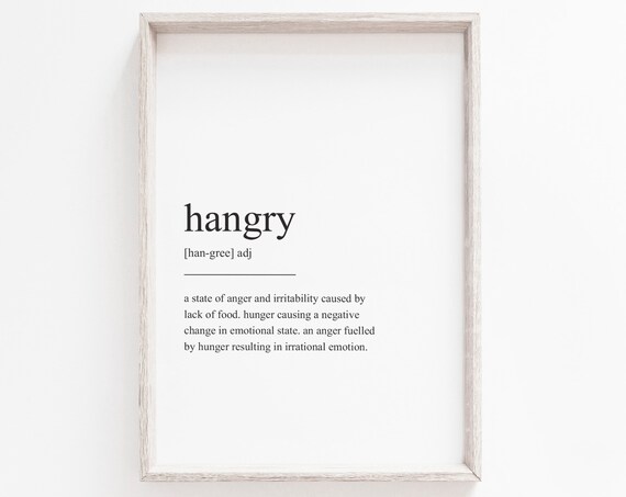 Hangry Definition - Minimalist Art Print