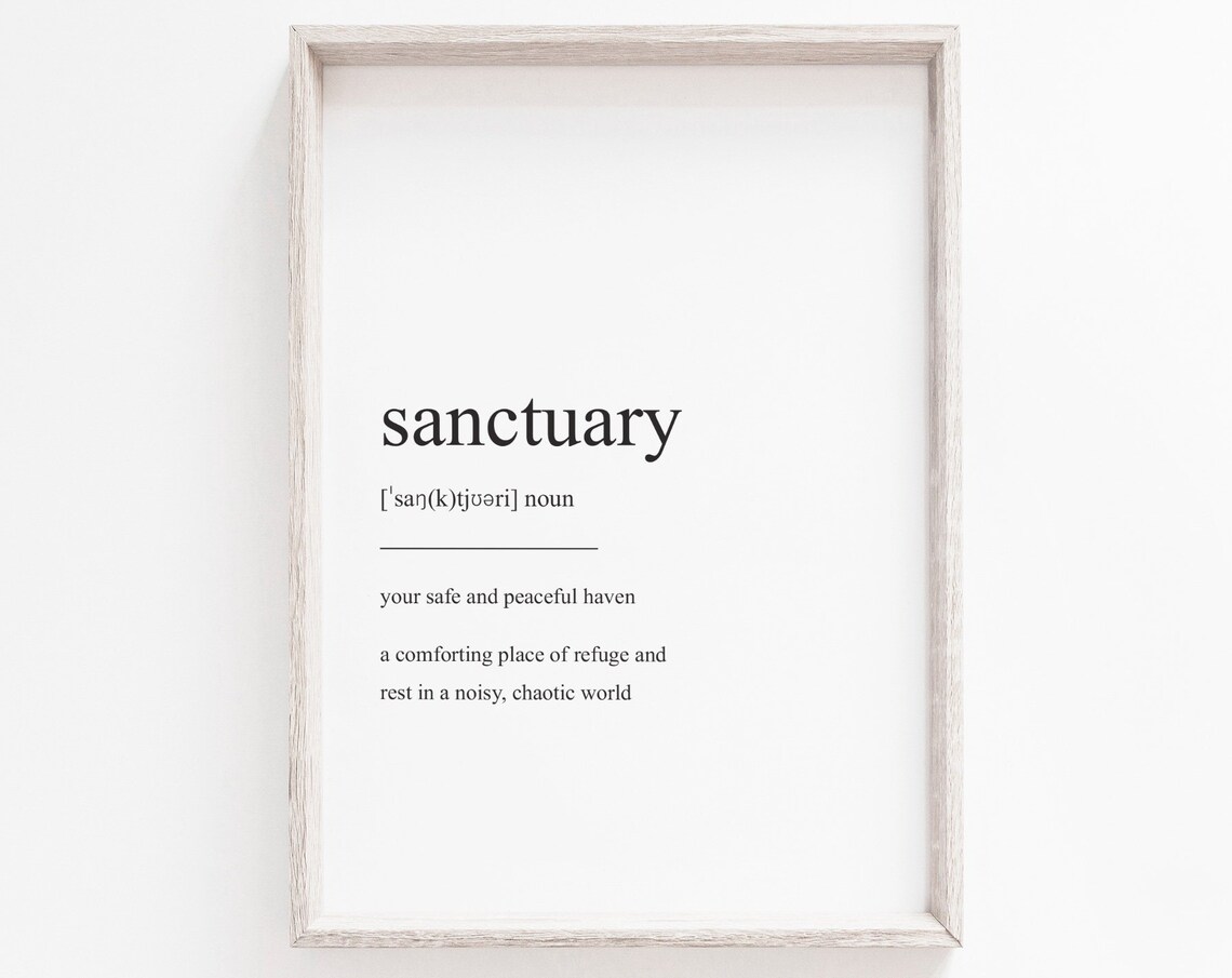 Art Sanctuary Definition, Minimalist Quote Art Print