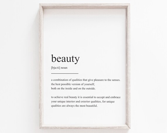 Beauty Definition Quote Art Print