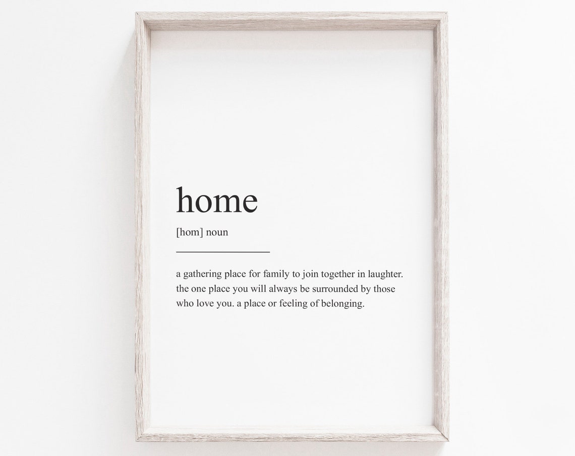 Home Definition Quote Print, Minimalist Modern Art