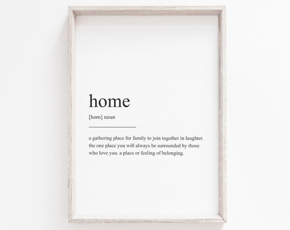 Home Definition Quote Print, Minimalist Modern Art