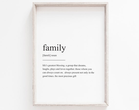Family Definition Minimalist Typography Art Print