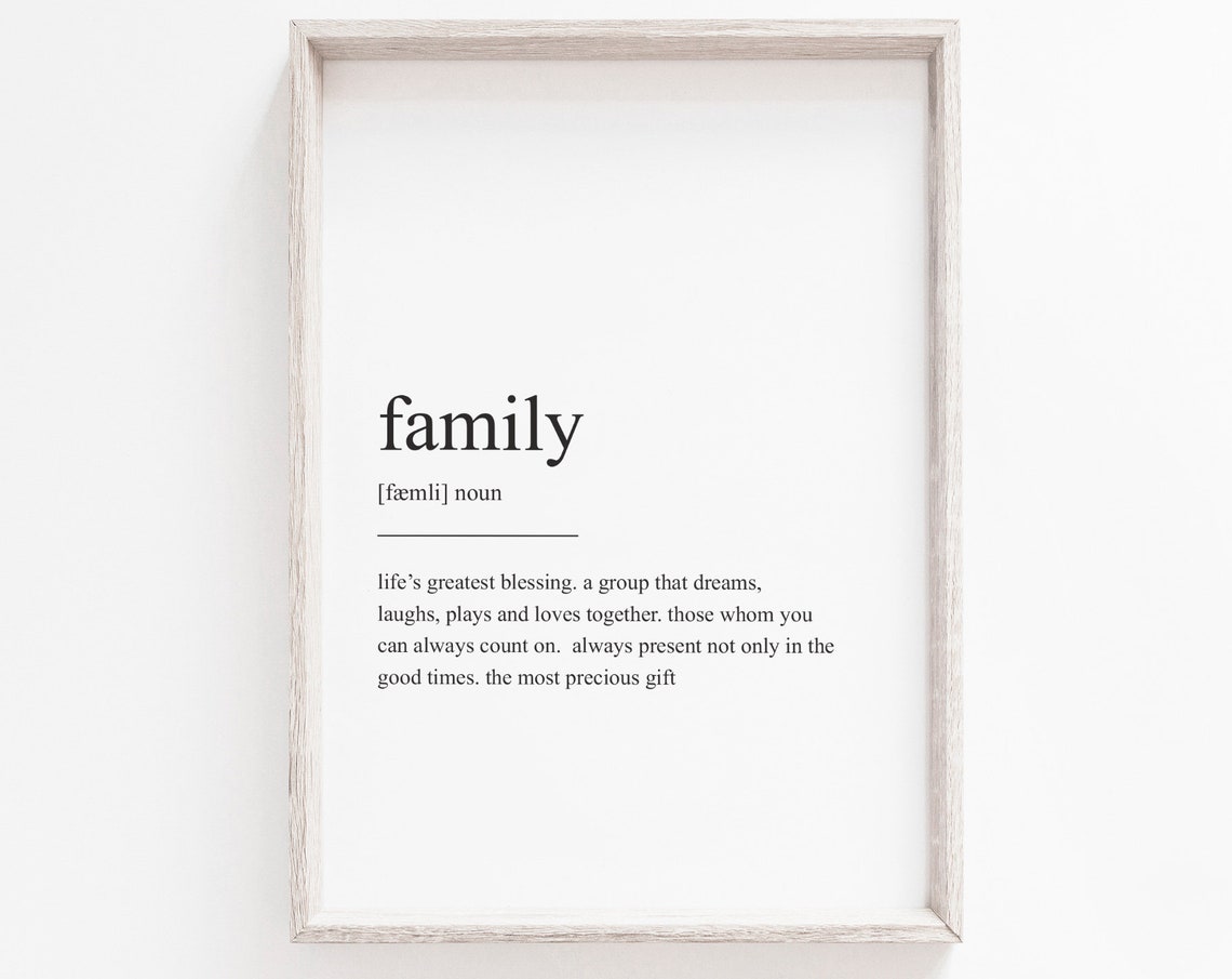 Family Definition Minimalist Typography Art Print