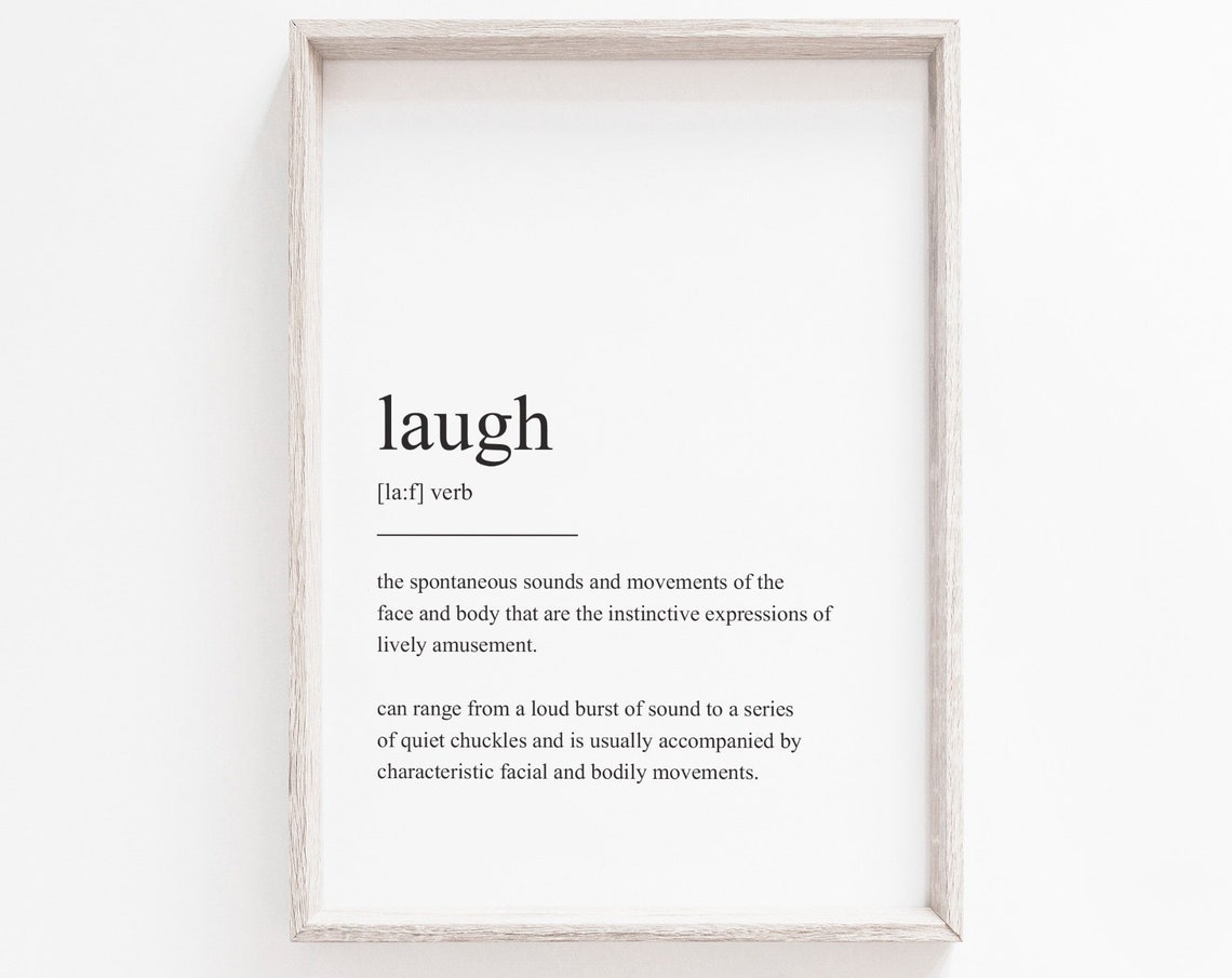Wall Art Wall Art Print Instant Quote Prints Laugh Definition Print Minimalist Print Modern Art Minimalist Art