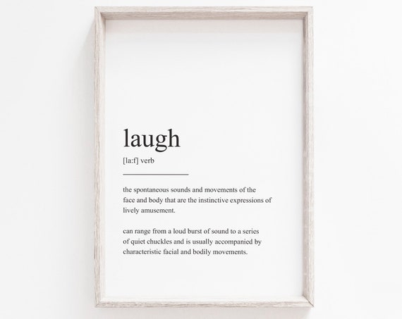 Wall Art Wall Art Print Instant Quote Prints Laugh Definition Print Minimalist Print Modern Art Minimalist Art