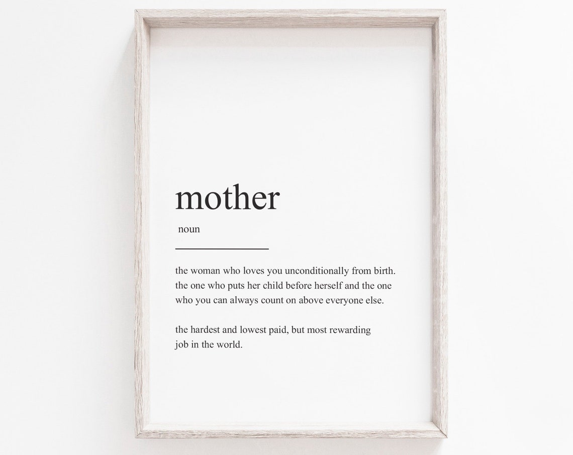 Mother Definition Mother's Day Minimalist Art Print