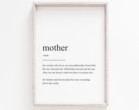 Mother Definition Mother's Day Minimalist Art Print