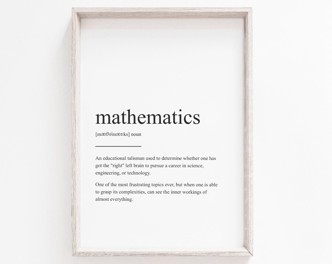 Mathematics Definition Geek Gift Art Print