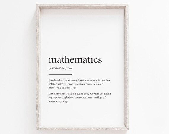 Mathematics Definition Geek Gift Art Print