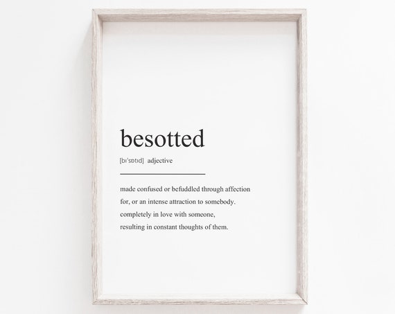 Besotted Definition Love Print Besotted Love Wall Art Besotted Love Art Print Besotted Print Instant