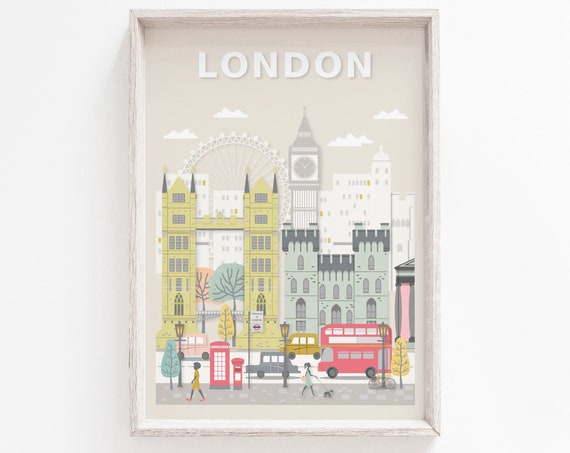 London Travel Poster, Instant City Wall Art Print