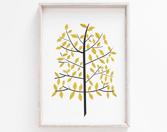 Minimalist Tree Art Print, Scandinavian Style