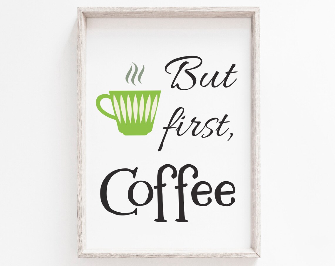 Coffee Quote Minimalist Art Print, Food & Drink