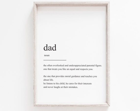 Art Dad Definition Art Print, Minimalist Gift For Dad