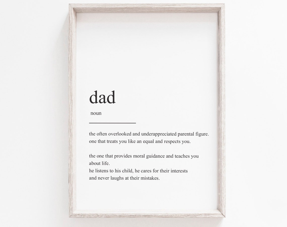 Art Dad Definition Art Print, Minimalist Gift For Dad