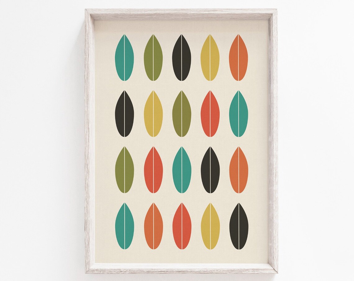 Minimalist Leaf Mid-Century Modern Botanical Art Print