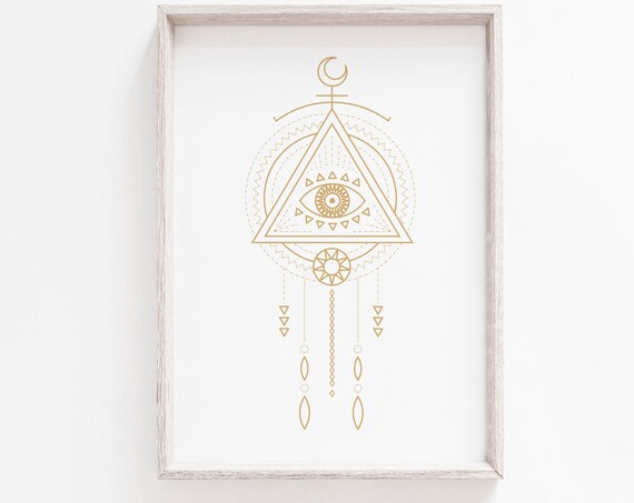 Boho Mandala Tribal Minimalist Art Print