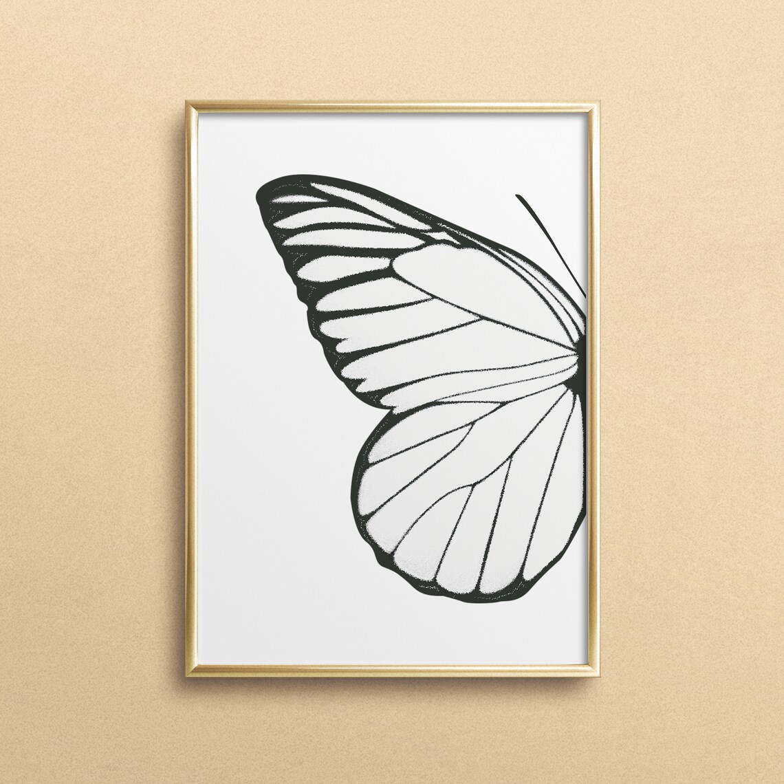Left Butterfly Wing Typography Art Print