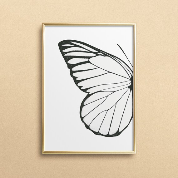 Left Butterfly Wing Typography Art Print