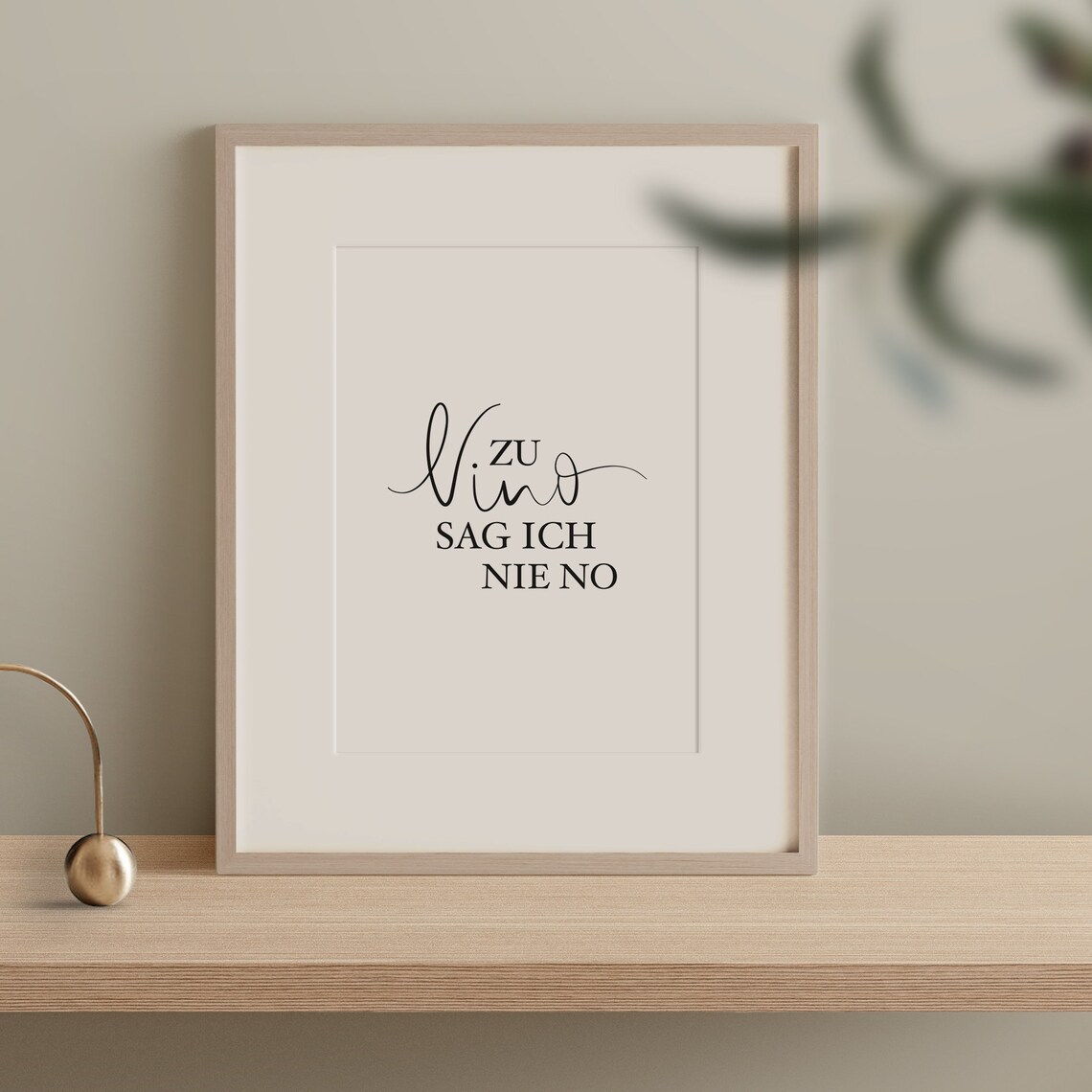 Zu Vino Sag Ich Nie No Kitchen Wine Quote Print - Image 2
