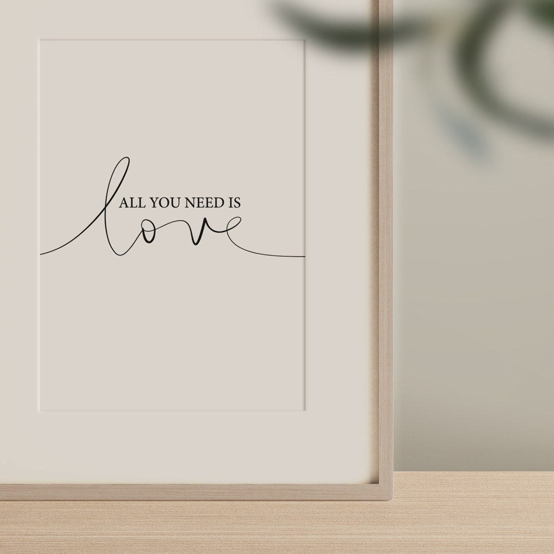 All You Need Is Love Elegant Script Romantic Wedding Quote Poster - Image 2