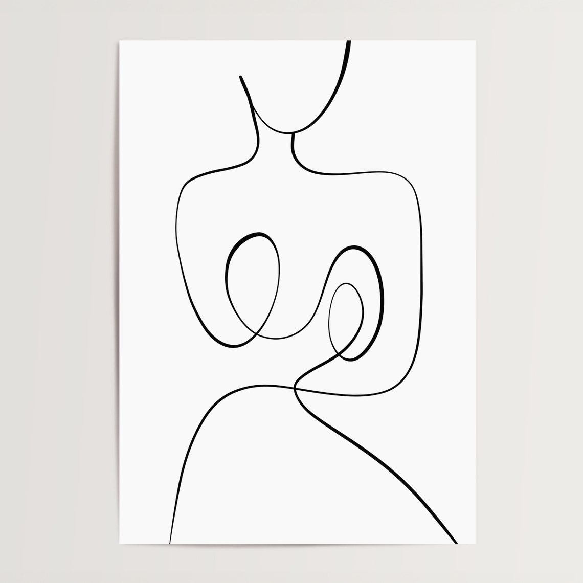 Minimalist Female Torso Single Line Art Abstract Body Poster - Image 4