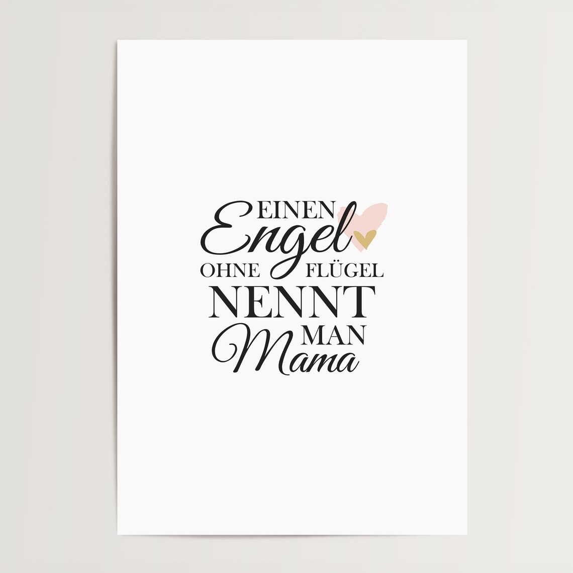 German Mothers Day Angel Without Wings Mama Love Quote Poster - Image 4