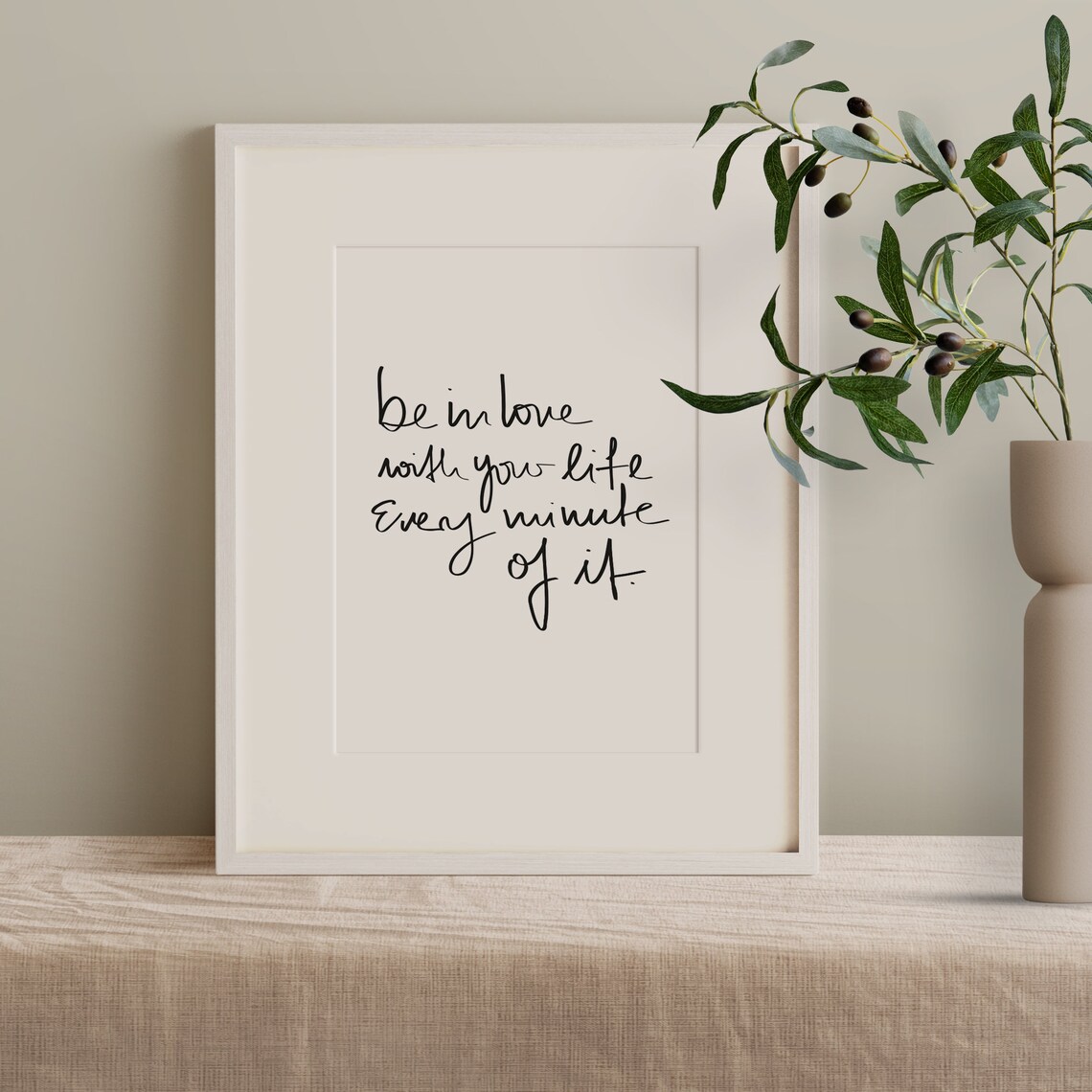 Be In Love With Your Life Typography Art Print - Image 3