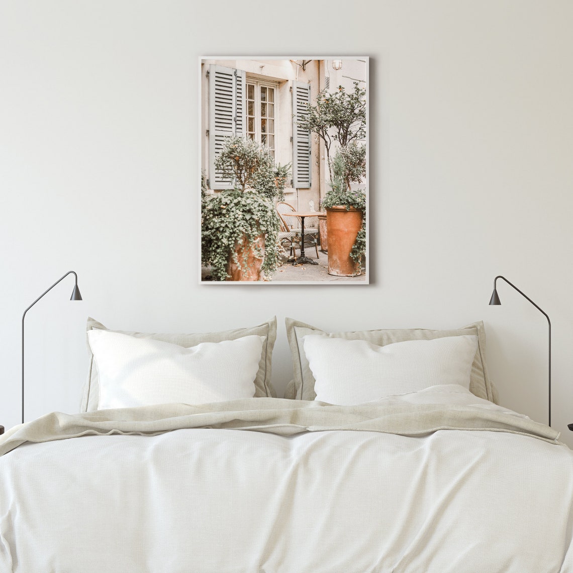 French Cafe Terrace Blue Shutters Bistro Table Street Poster - Image 2