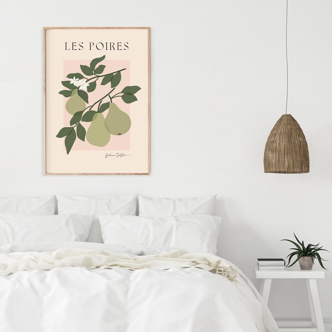 Pears Poster, Vintage Green Kitchen Wall Art - Image 2
