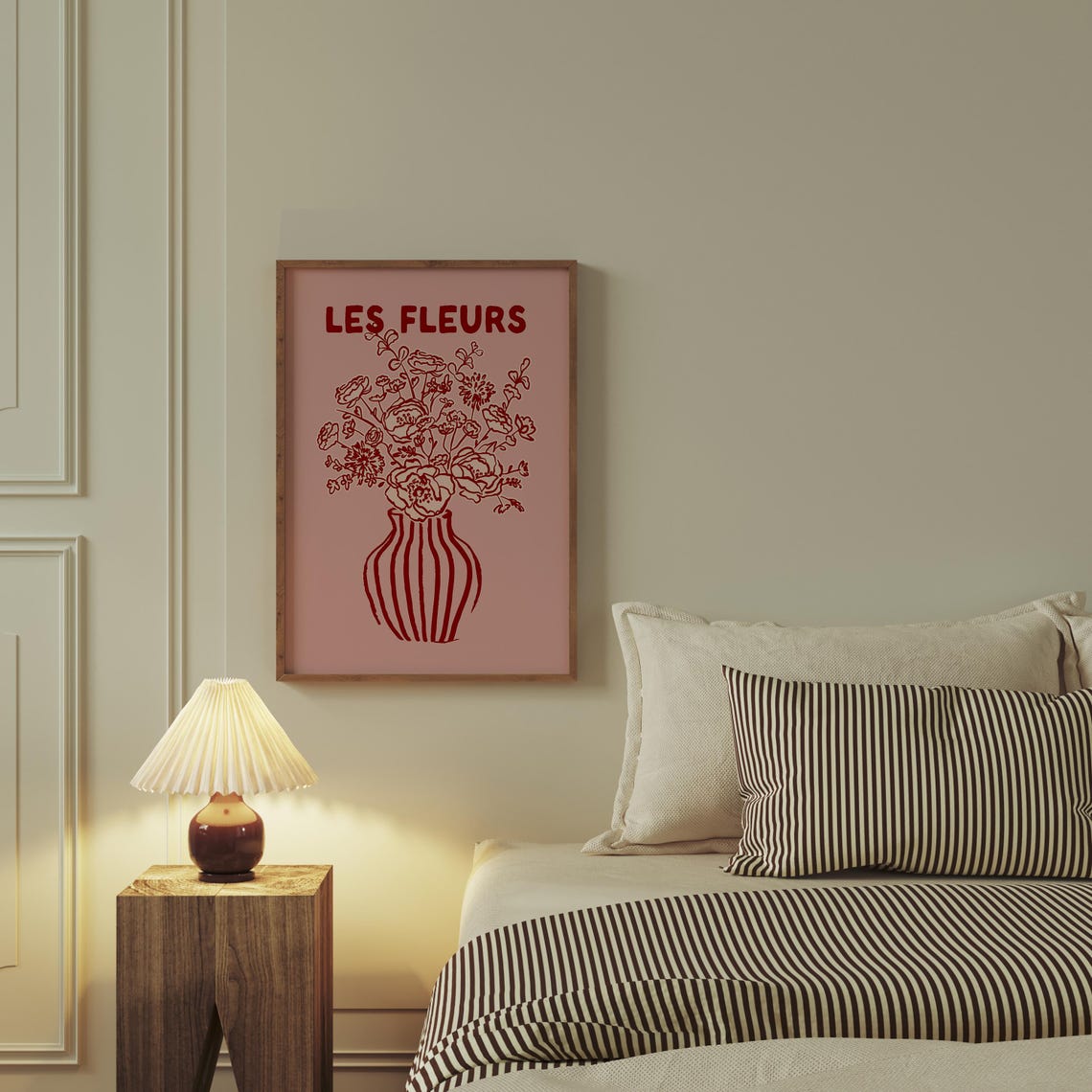 Les Fleurs Pink Red Floral Bouquet French Botanical Vase Art Poster - Image 3