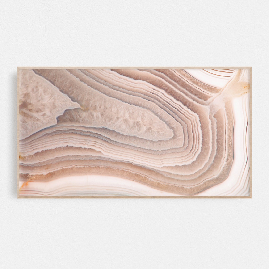 Blush Pink Agate Stone Abstract Texture Modern Frame Tv Wall Poster