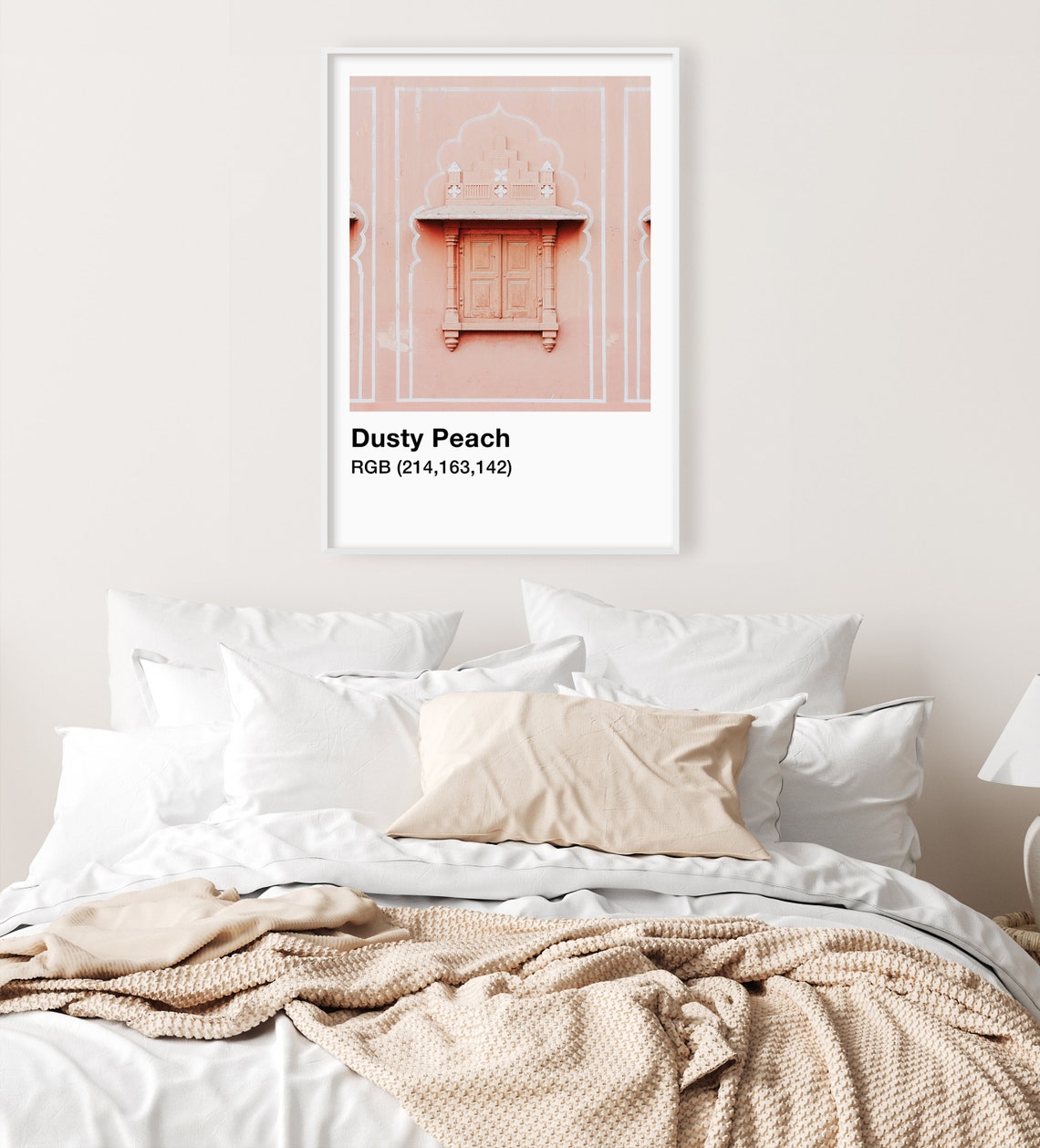 Dusty Peach Mughal Window Architecture Pink Photo Travel Poster - Image 3