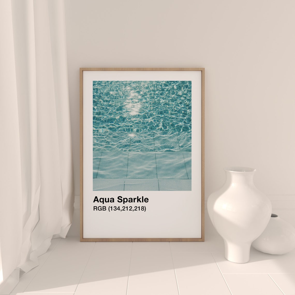 Sparkling Aqua Pool Water Color Swatch Summer Photography Poster - Image 3