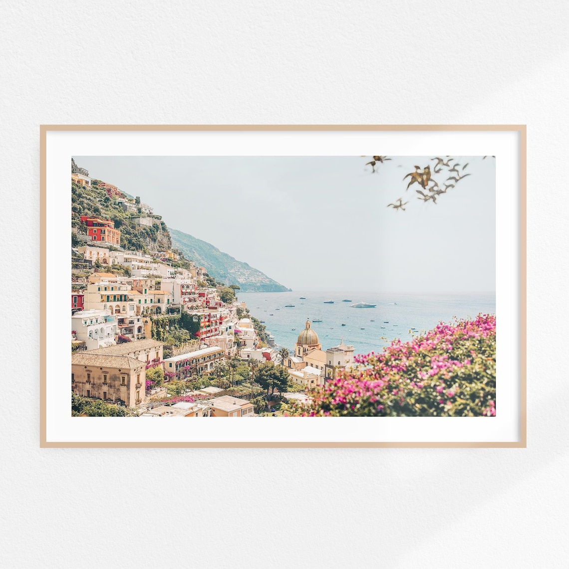 Amalfi Coast Positano Travel Poster, Italy Landscape