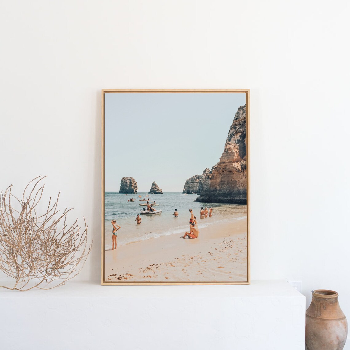 Sunny Beach Coastline Sea Stacks Summer Travel Photo Art Poster - Image 2