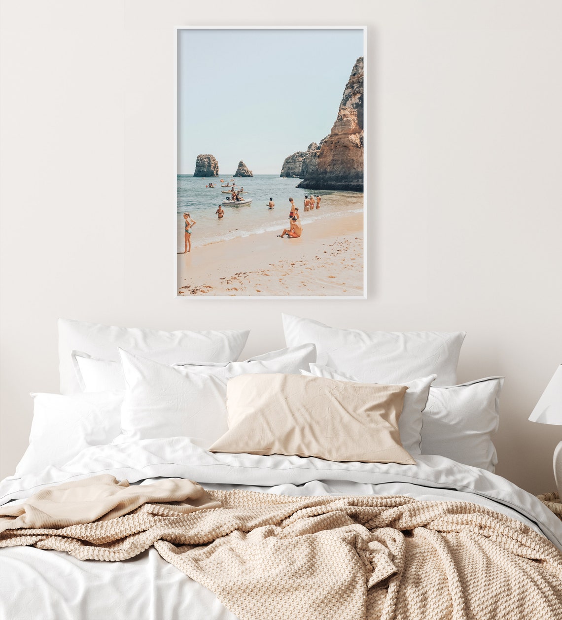 Sunny Beach Coastline Sea Stacks Summer Travel Photo Art Poster - Image 3