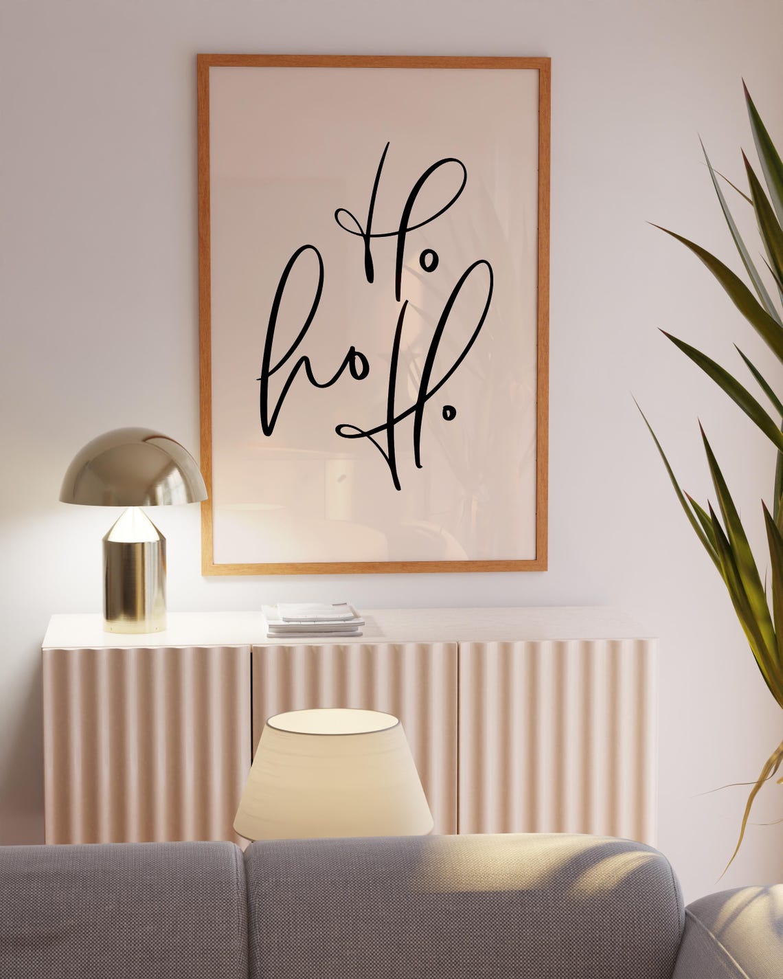 Ho Ho Ho Minimalist Christmas Art Print - Image 3