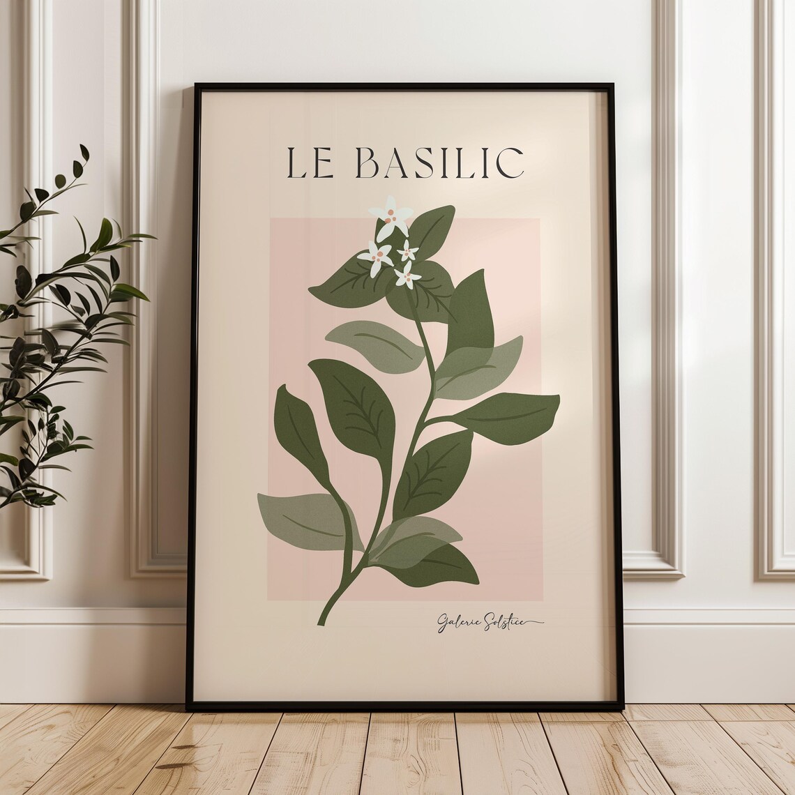 Basil Print, French Kitchen Botanical Wall Art - Image 2